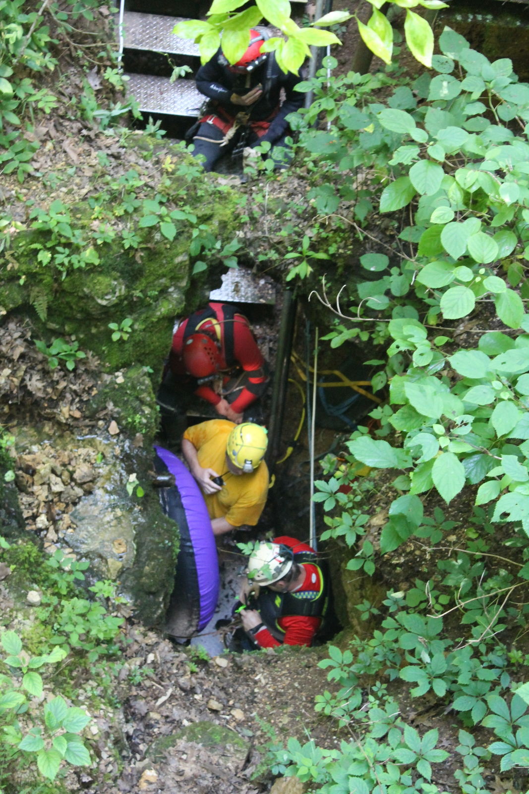 Dan Lamping, Rick Haley and Tony Schmitt working underground